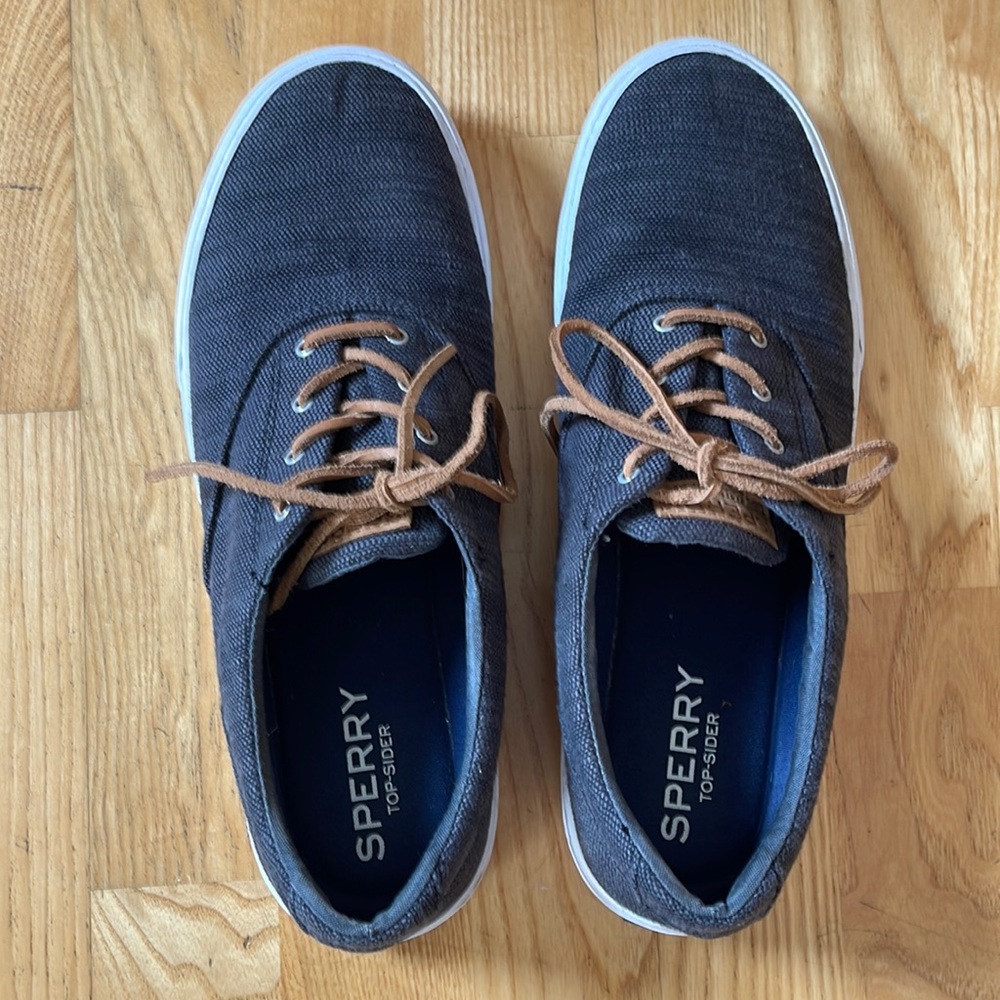 SPERRY Top-Sider Mens Striper II CVO Baja Sneakers 11.5 Charcoal Lace Up EUC